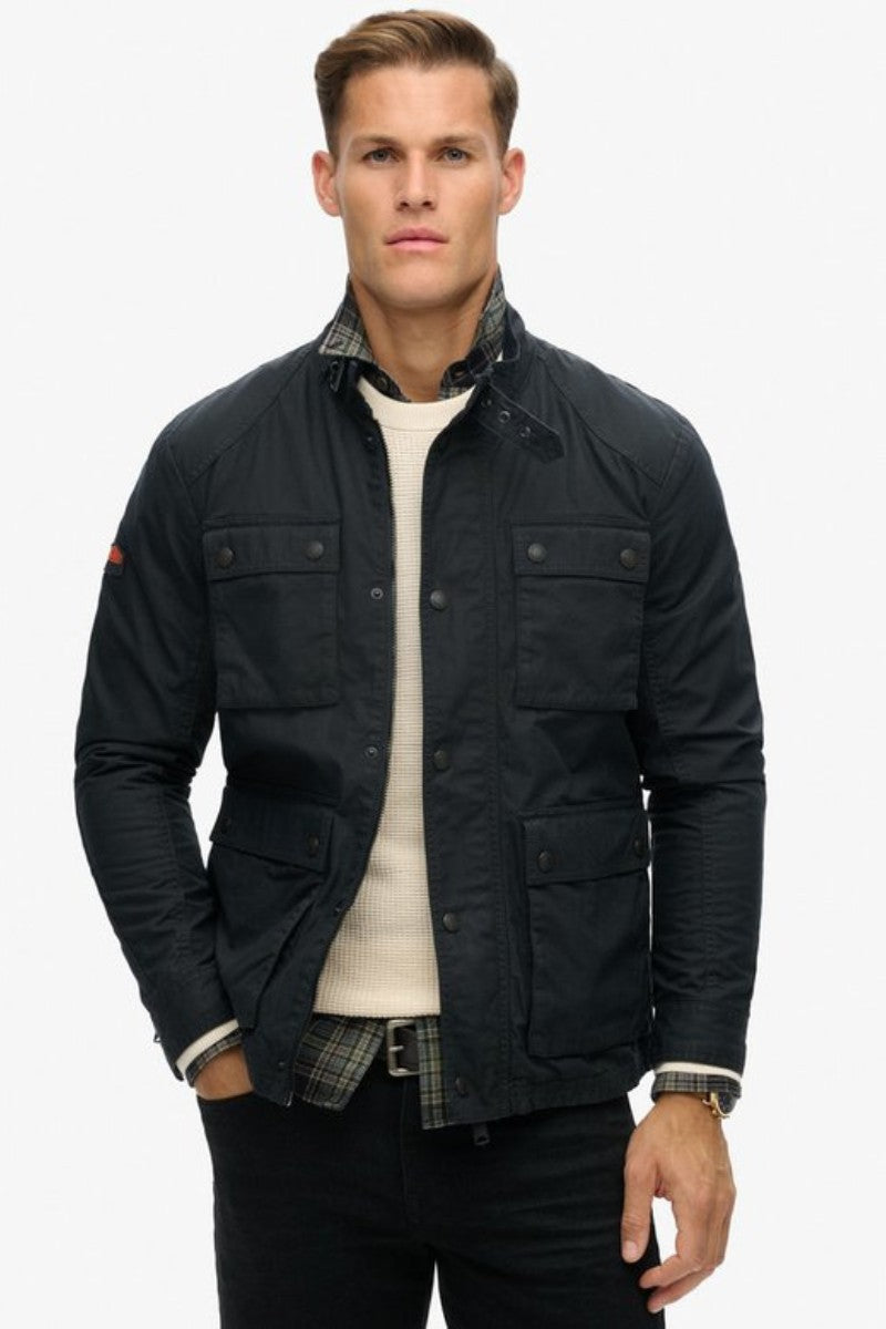 Superdry Merchant Wax Jacket Navy