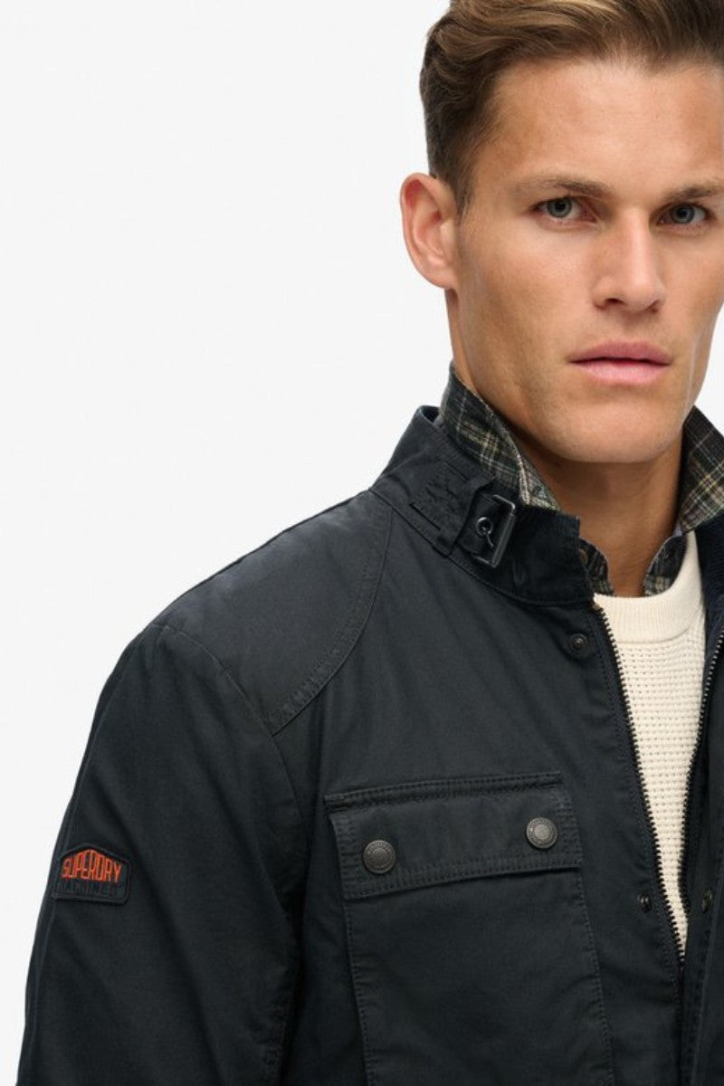 Superdry Merchant Wax Jacket Navy