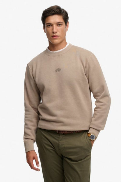 Superdry Micro Logo Crew Beige