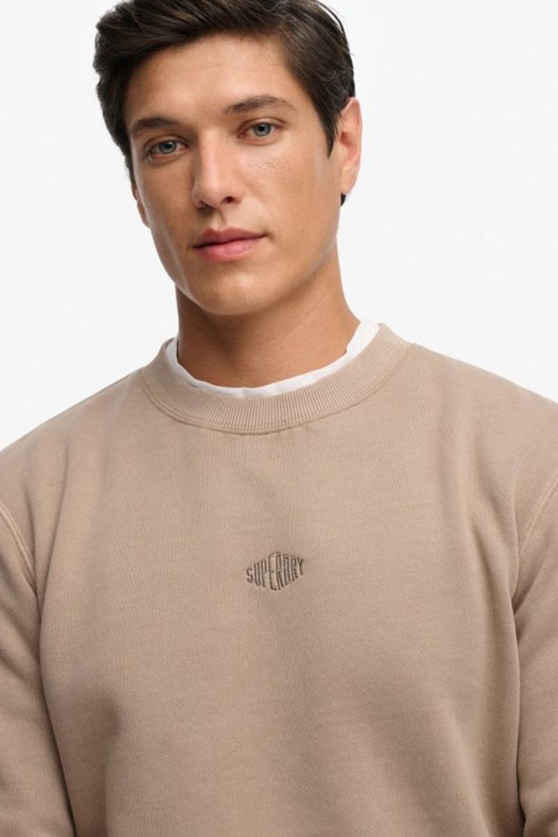 Superdry Micro Logo Crew Beige