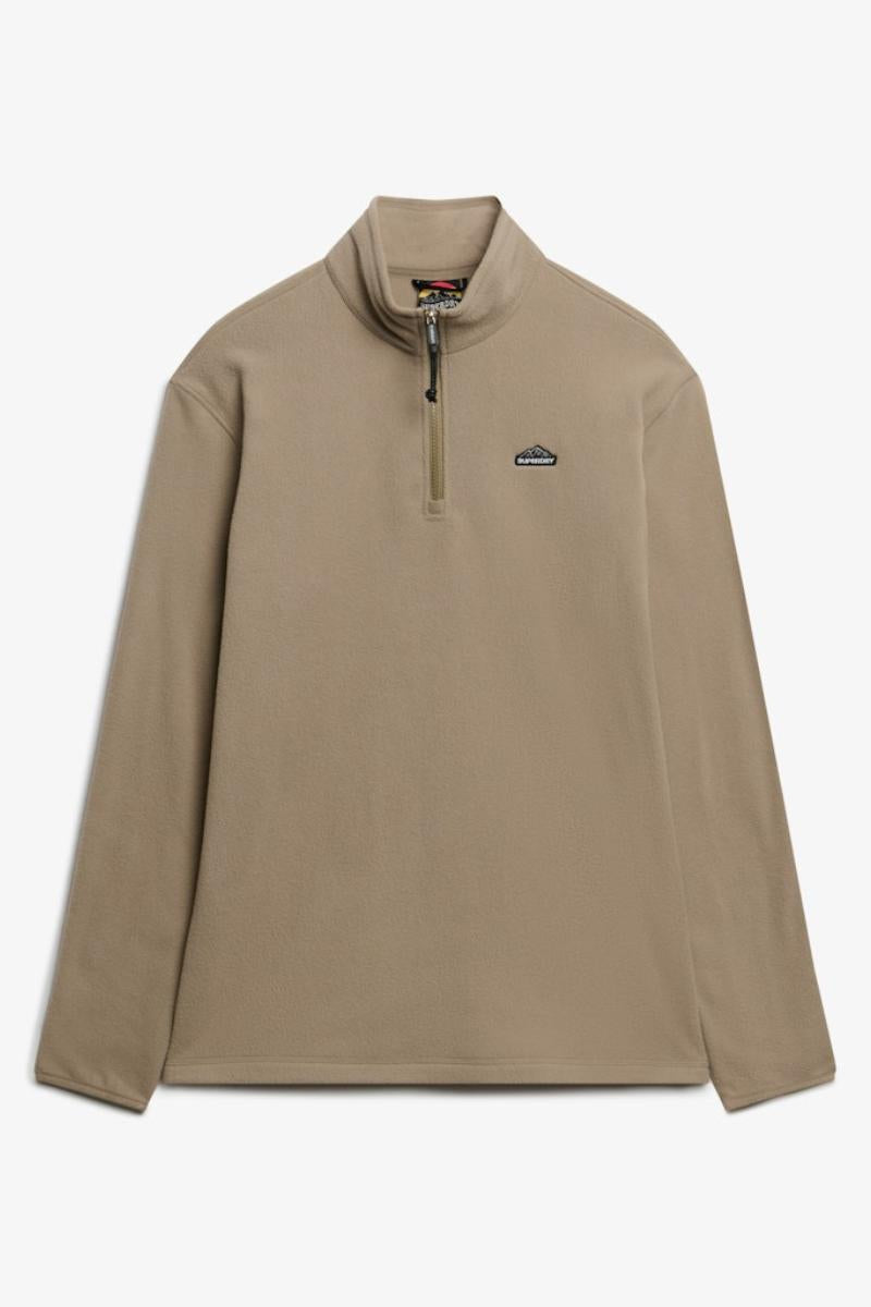 Superdry Polar Fleece Half Zip Jumper Beige