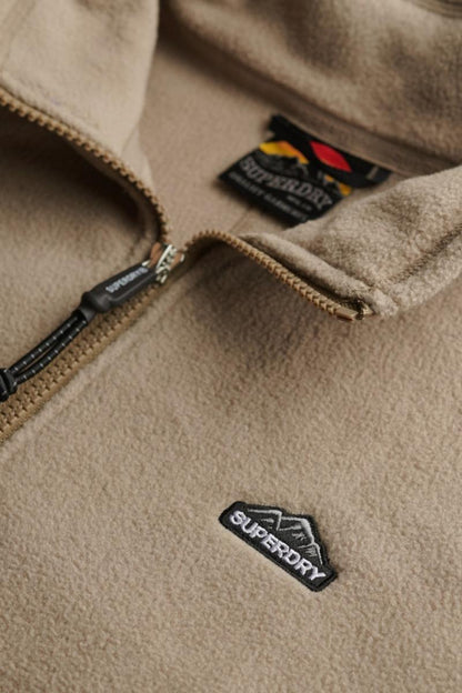 Superdry Polar Fleece Half Zip Jumper Beige