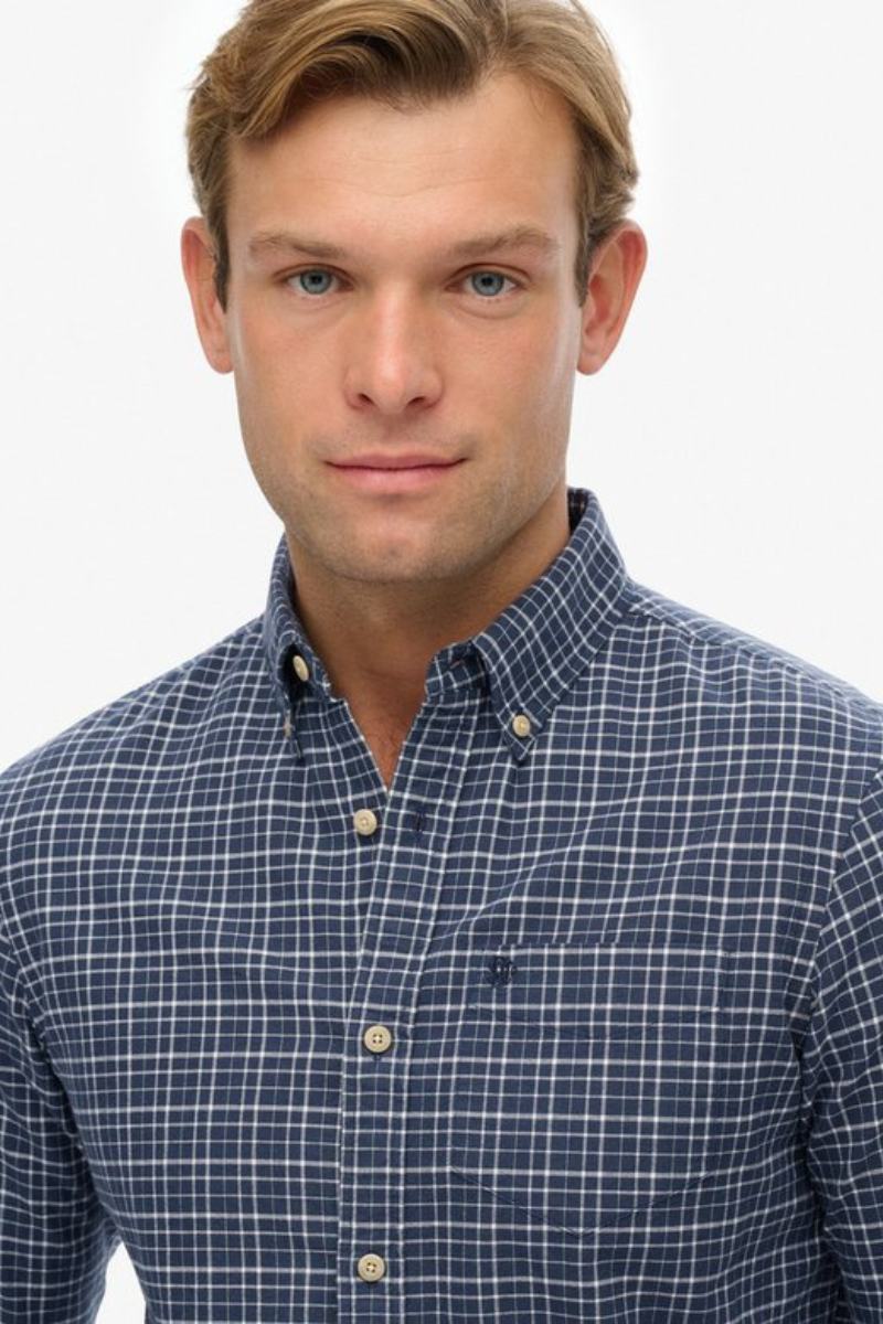 Superdry Premium Check Shirt Navy