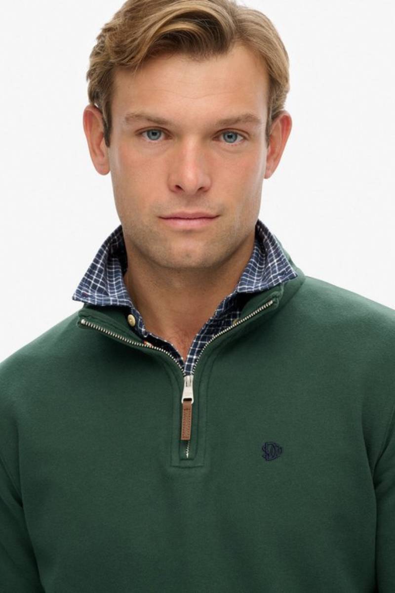 Superdry Preppy Half Zip Sweatshirt Green