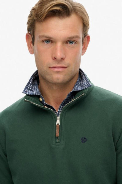 Superdry Preppy Half Zip Sweatshirt Green