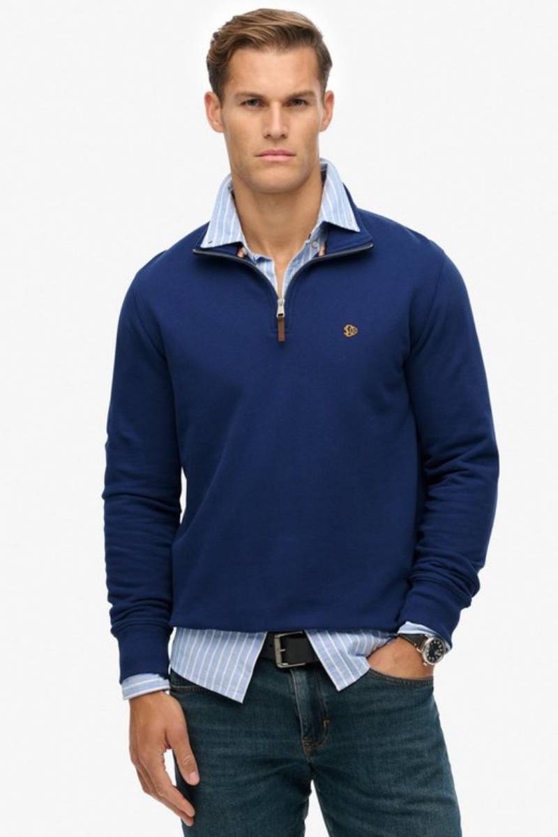 Superdry Preppy Half Zip Sweatshirt Marine