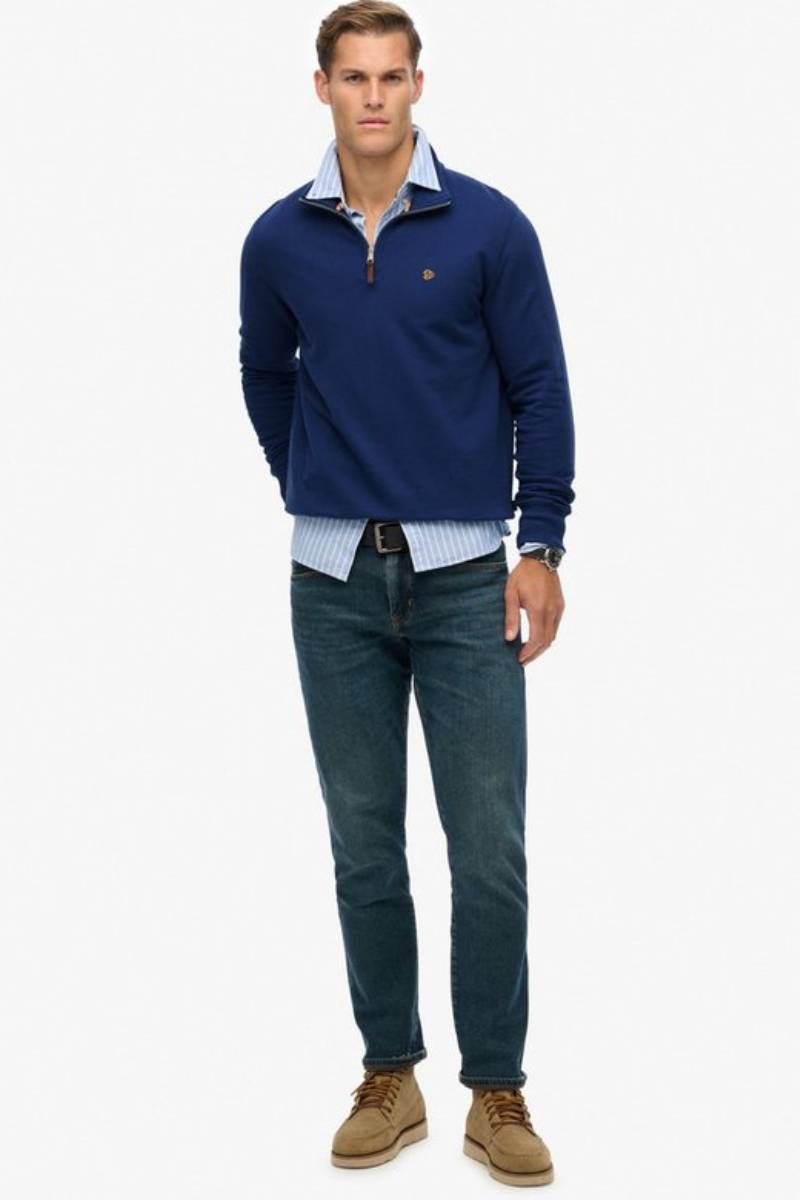 Superdry Preppy Half Zip Sweatshirt Marine