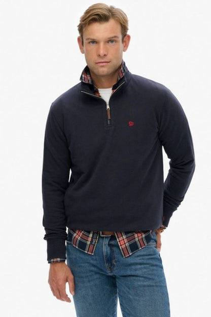 Superdry Preppy Half Zip Sweatshirt Navy