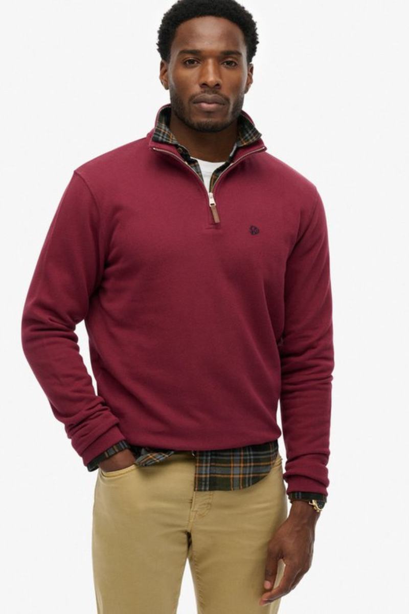 Superdry Preppy Half Zip Sweatshirt Red