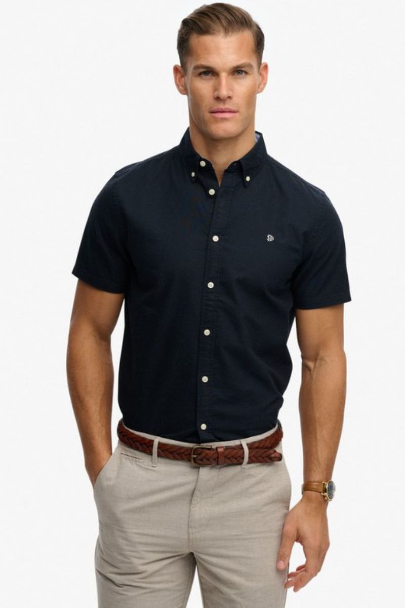 Superdry Preppy Oxford SS Shirt Navy