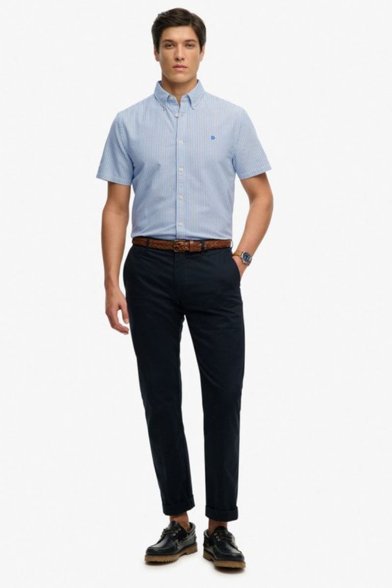 Superdry Preppy Oxford SS Shirt Sky Stripe