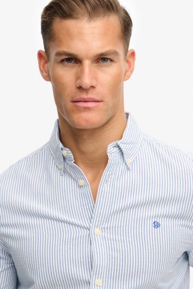Superdry Preppy Oxford Shirt Blue Stripe