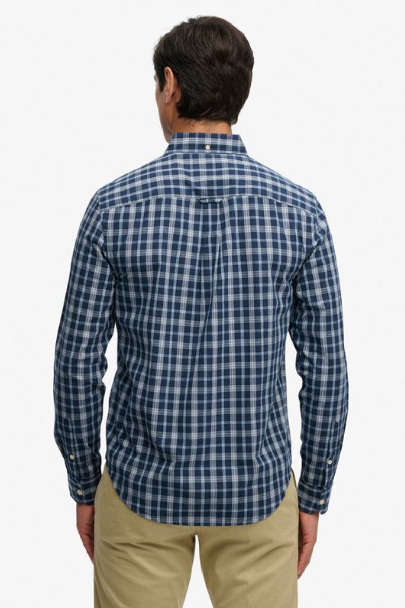 Superdry Preppy Poplin Shirt Navy Check