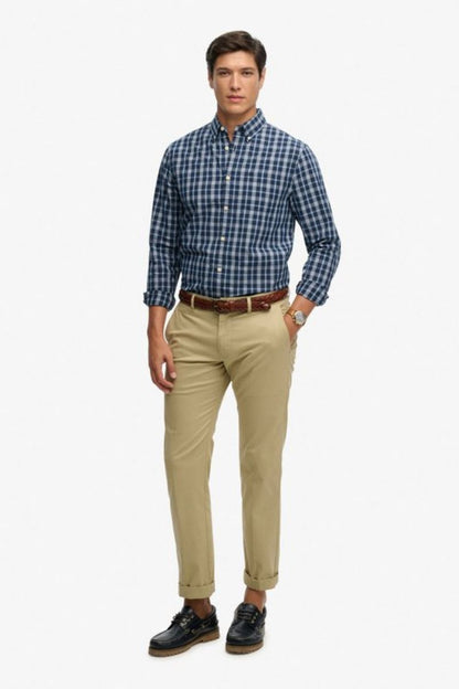 Superdry Preppy Poplin Shirt Navy Check