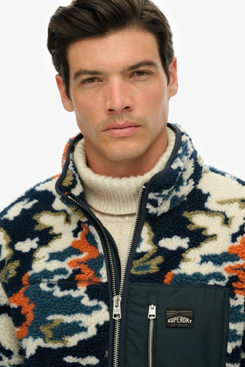 Superdry Printed Fleece Zip Lichen