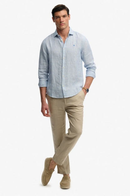 Superdry Riviera Linen Shirt Blue