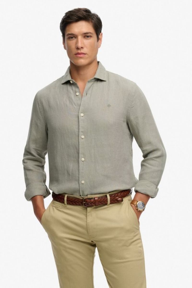 Superdry Riviera Linen Shirt Green