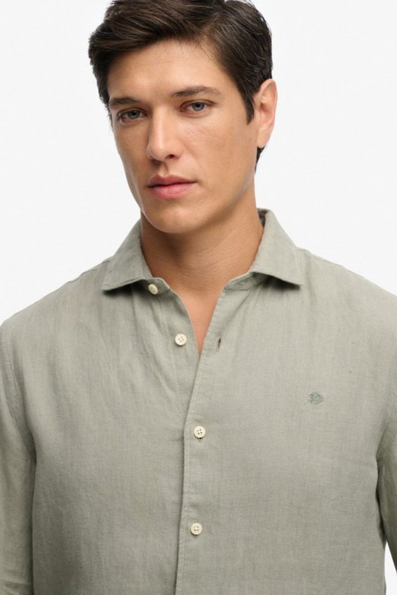 Superdry Riviera Linen Shirt Green