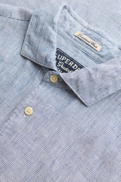 Superdry Riviera SS Linen Shirt Navy Stripe