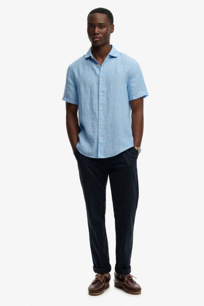 Superdry Riviera SS Linen Shirt Sky Blue