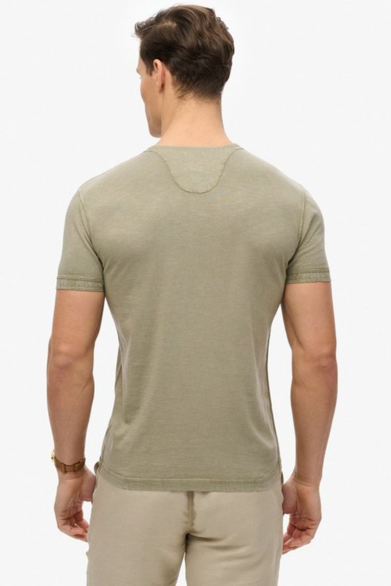 Superdry Slub SS Grandad Khaki Green