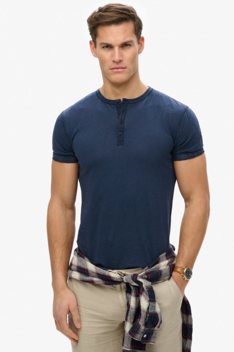 Superdry Slub SS Grandad Lauren Navy