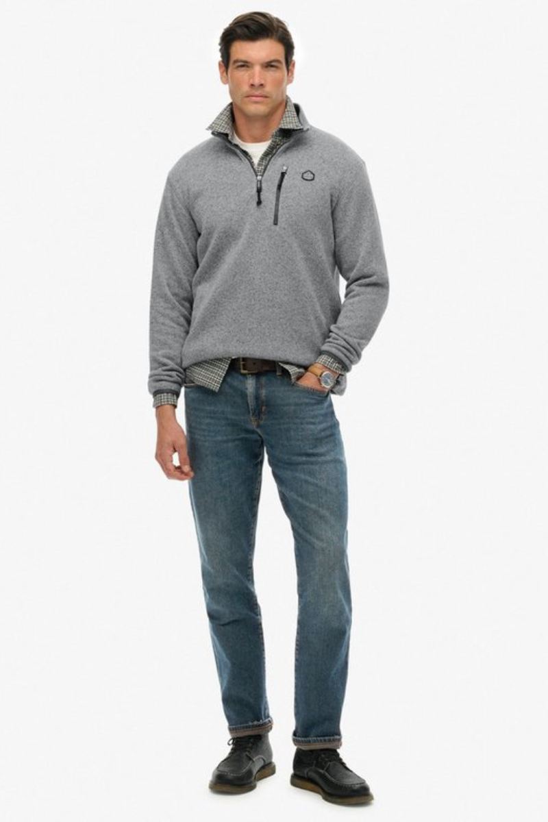 Superdry Storm Fleece Half Zip Grey