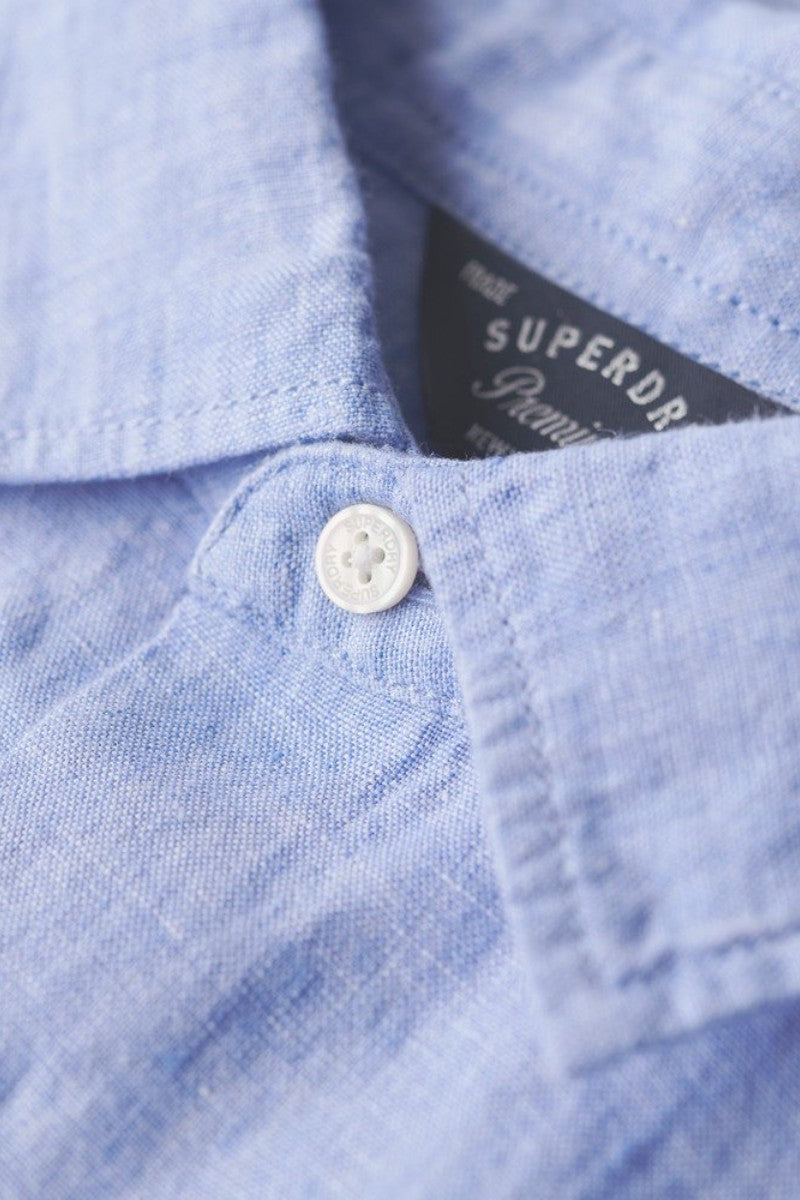 Superdry Studios Linen Shirt Blue