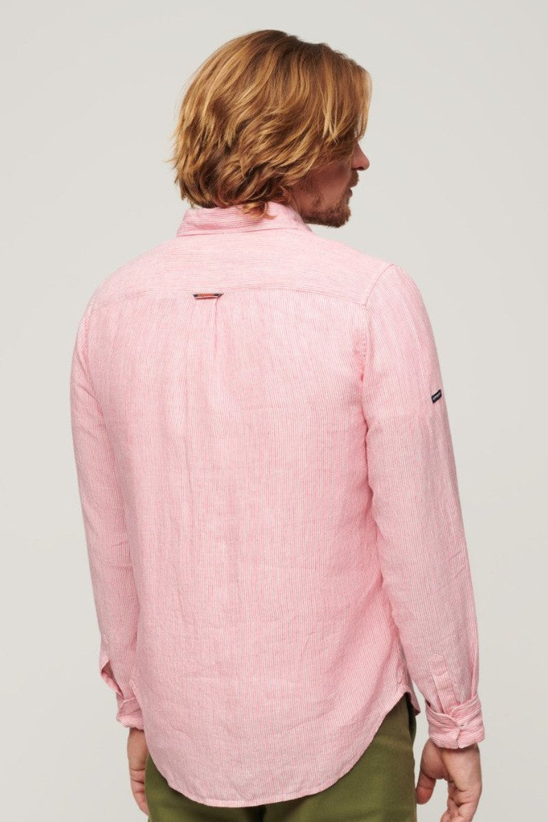 Superdry Studios Linen Shirt Pink