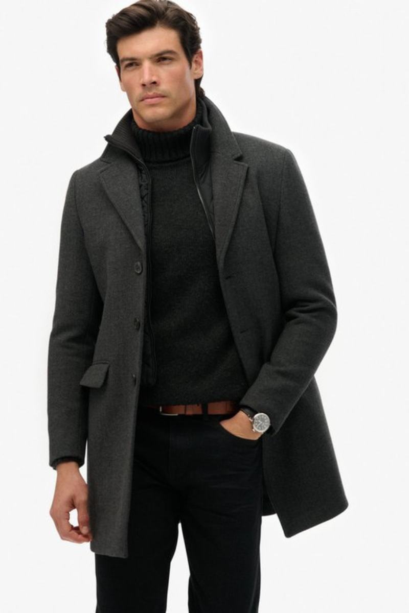 Superdry Tailored 2n1 Coat Grey