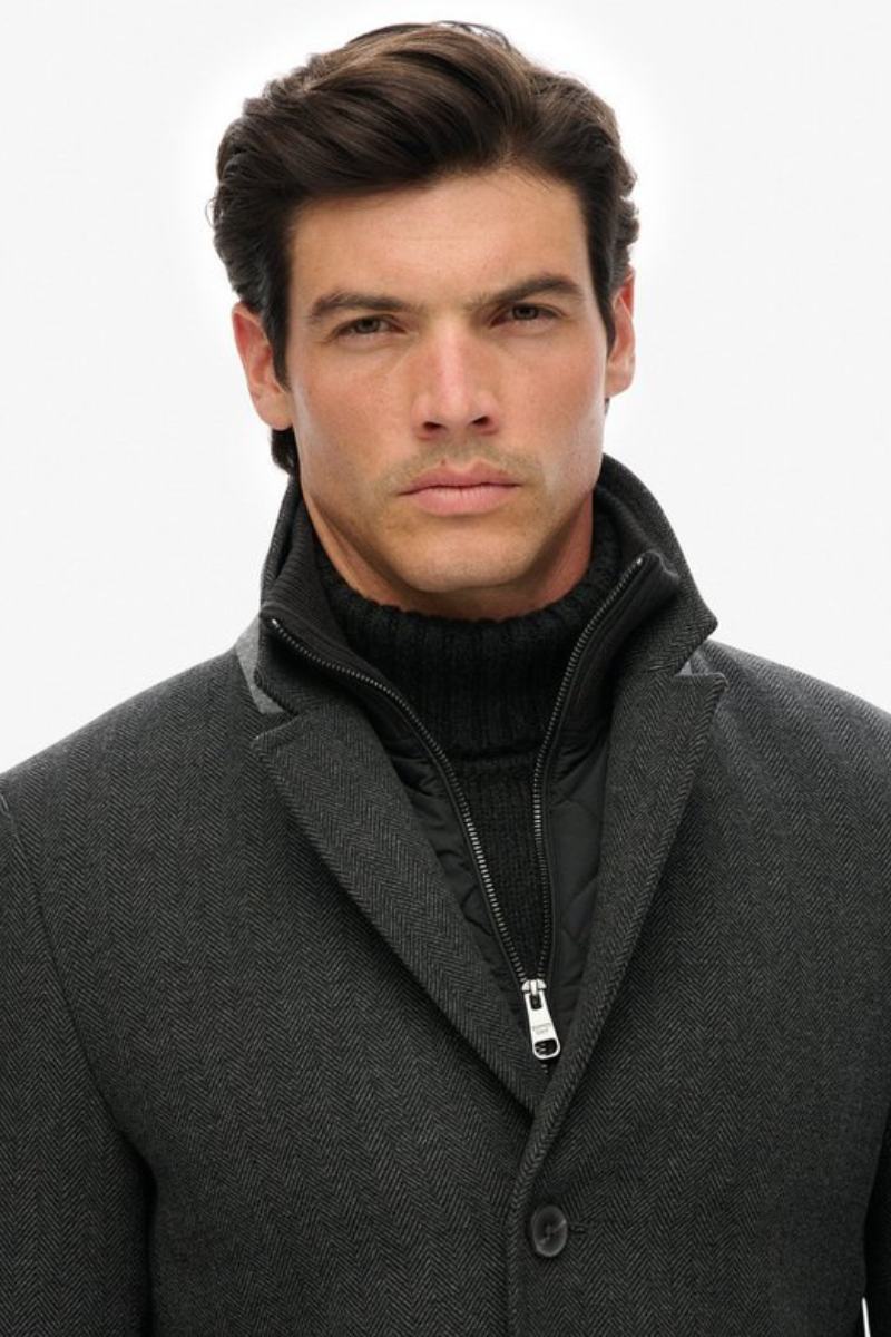 Superdry Tailored 2n1 Coat Grey