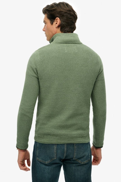 Superdry Cotton Texture Half Zip Green