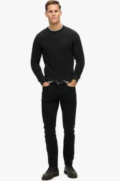 Superdry Textured Crew Knit Black