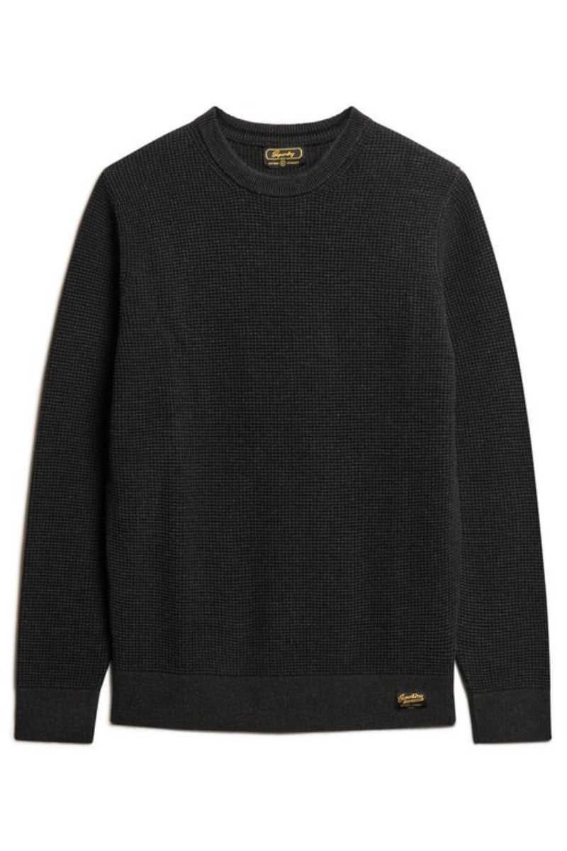 Superdry Textured Crew Knit Black