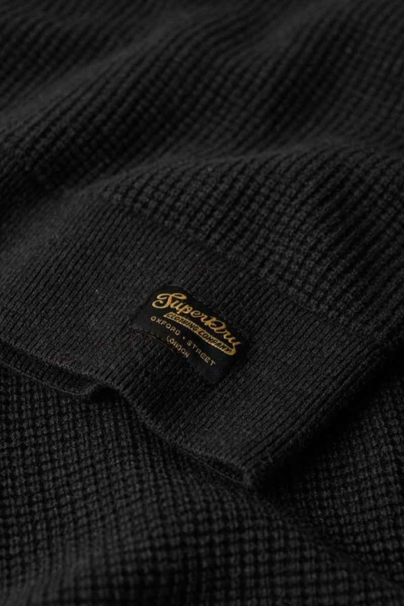 Superdry Textured Crew Knit Black