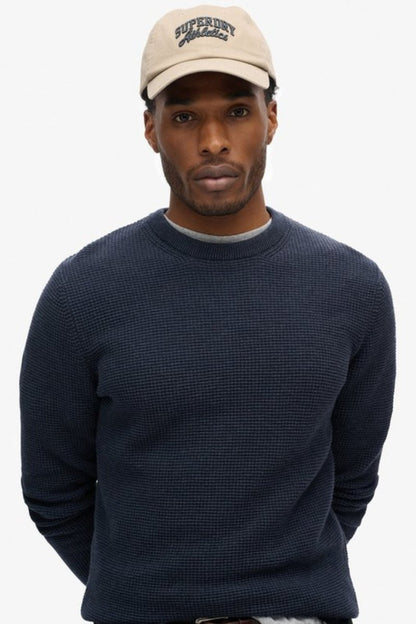 Superdry Textured Crew Knit Navy