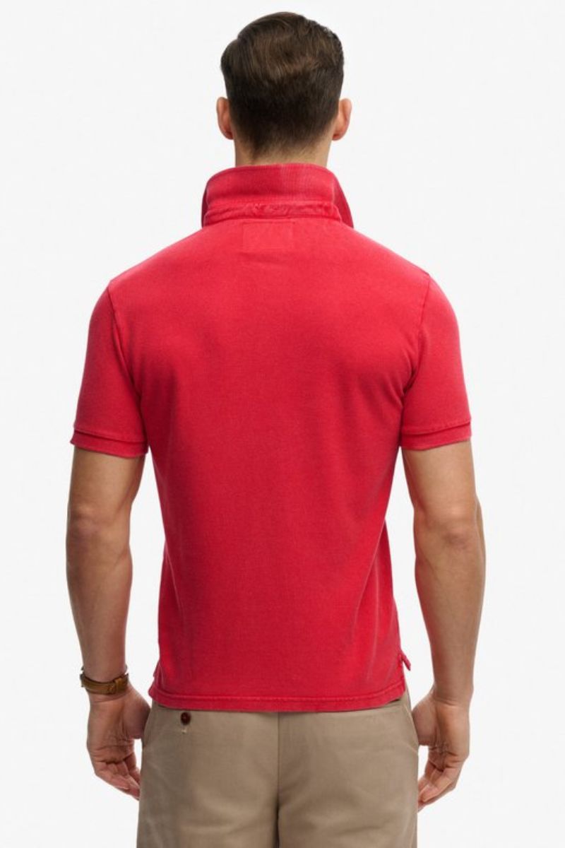 Superdry Vintage Destroy Polo Burnt Red