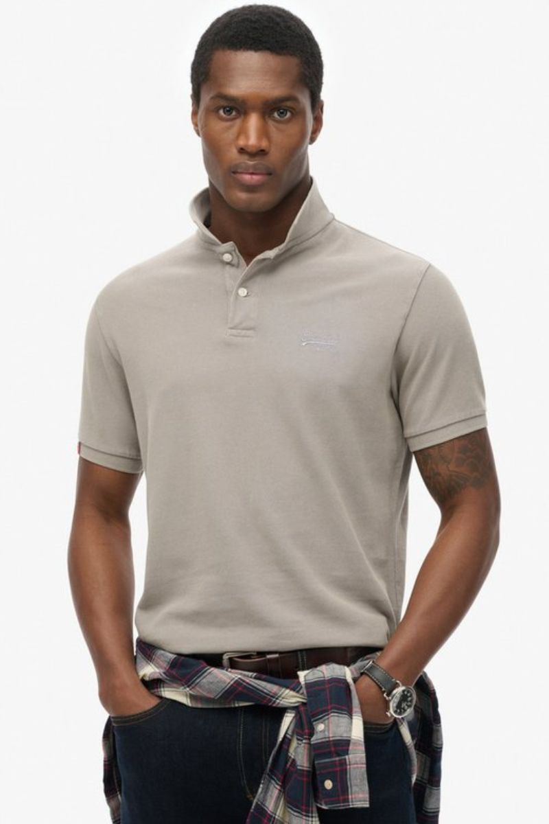 Superdry Vint Destroy Poloshirt Dove Grey