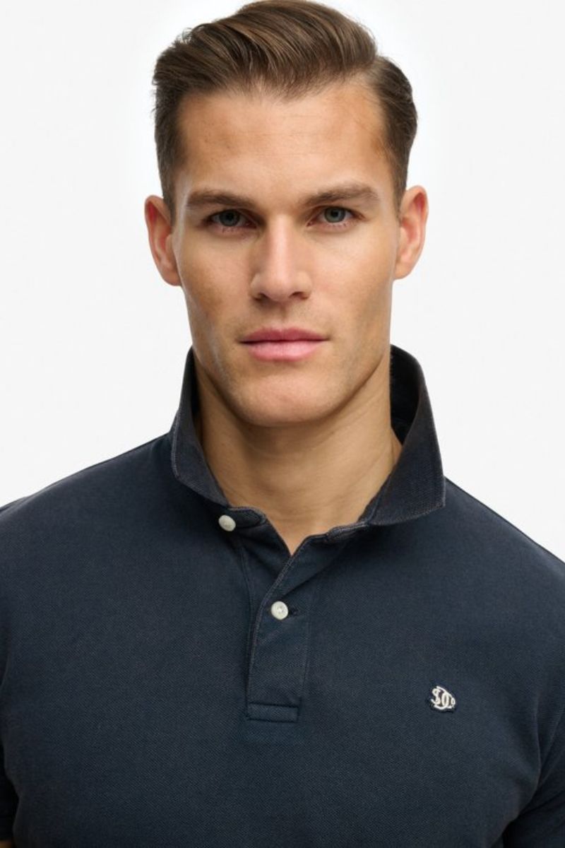 Superdry Vintage Destroy Polo Navy