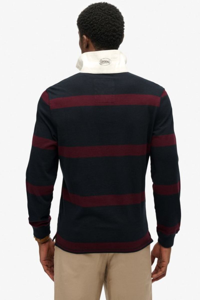 Superdry Vintage Stripe Rugby Top Port