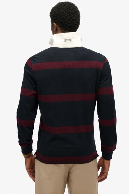 Superdry Vintage Stripe Rugby Top Port