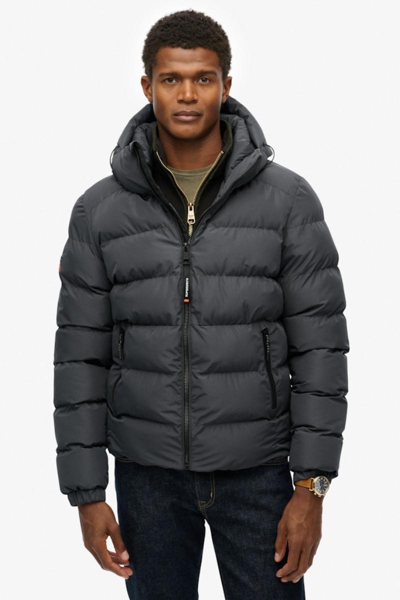 Superdry Hood Sports Puffer Ebony