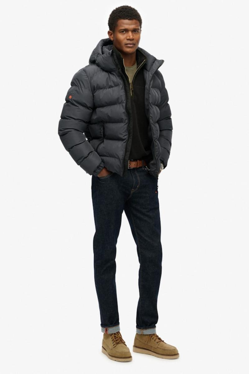 Superdry Hood Sports Puffer Ebony