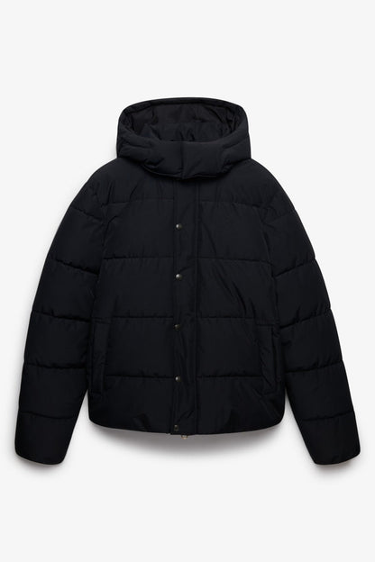 Superdry Premium Hooded Puffer Jacket - Black