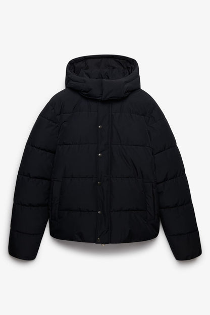 Superdry Premium Hooded Puffer Jacket - Black