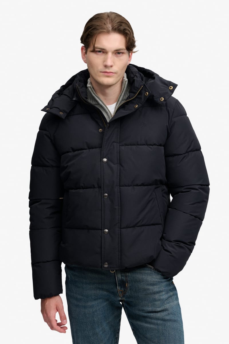 Superdry Premium Hooded Puffer Jacket - Black