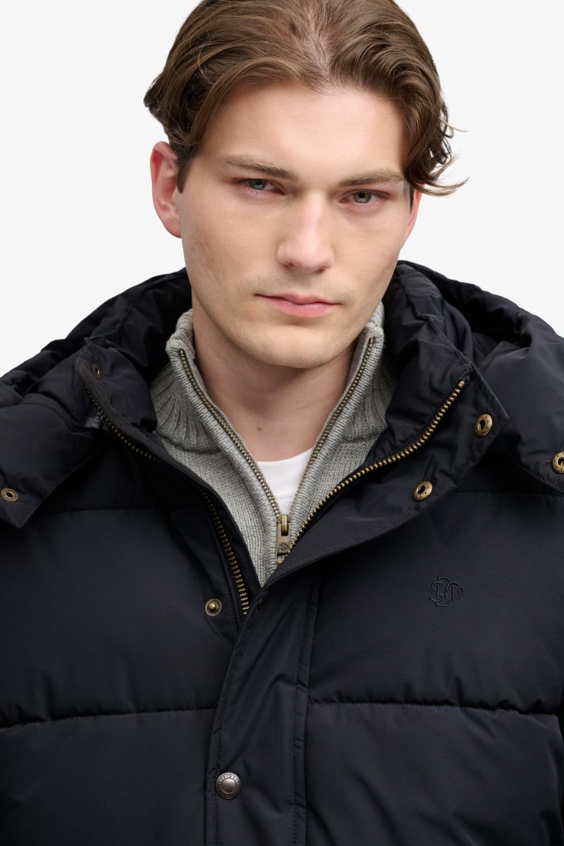 Superdry Premium Hooded Puffer Jacket - Black