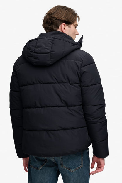 Superdry Premium Hooded Puffer Jacket - Black