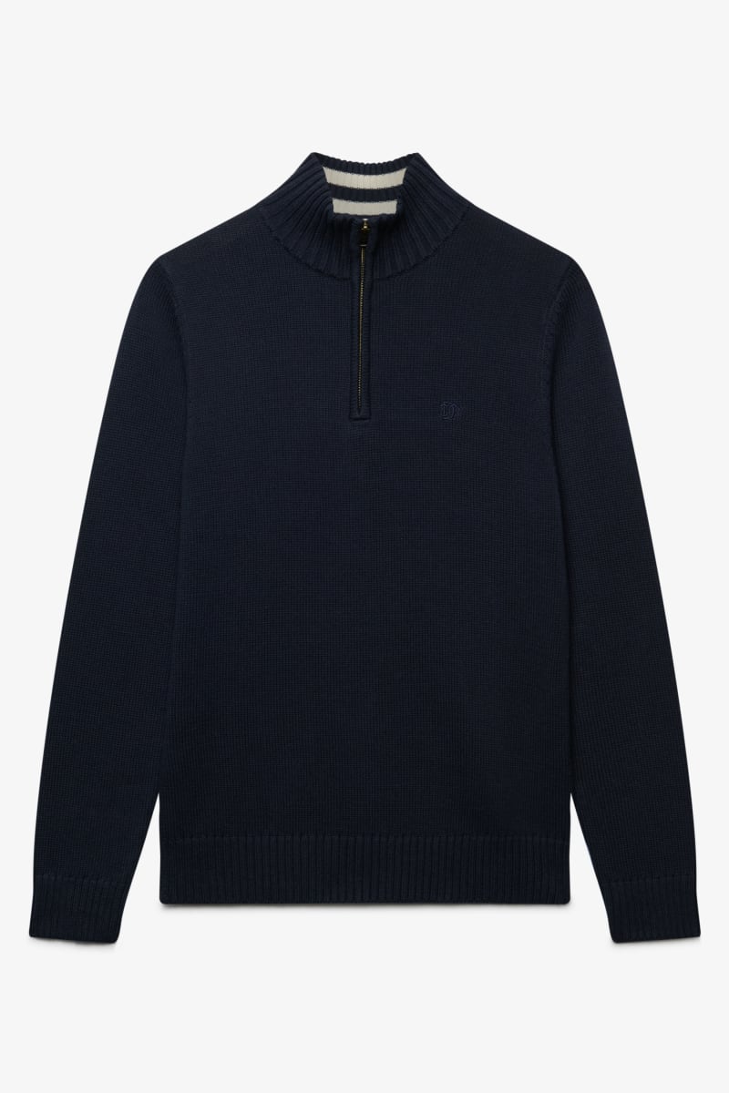 Superdry M6110764A Cotton Half Zip Knit Jumper Navy