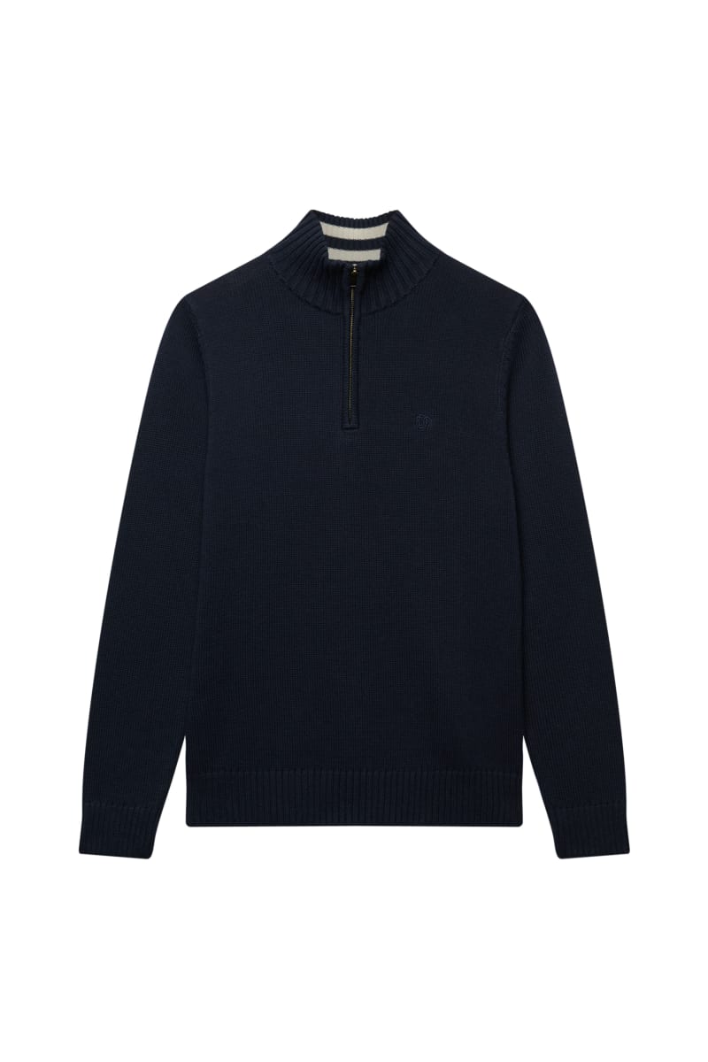 Superdry M6110764A Cotton Half Zip Knit Jumper Navy